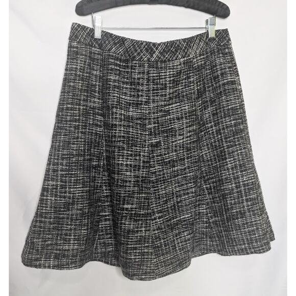 Coldwater Creek Womens 14 Black White Tweed Aline Skirt Corpcore darkacademia - Picture 1 of 6